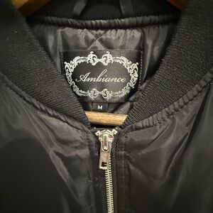 Ambiance Classic Black Bomber Jacket